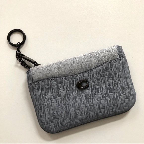 Coach Accessories - NEW Coach Key and Card Holder Blue Leather